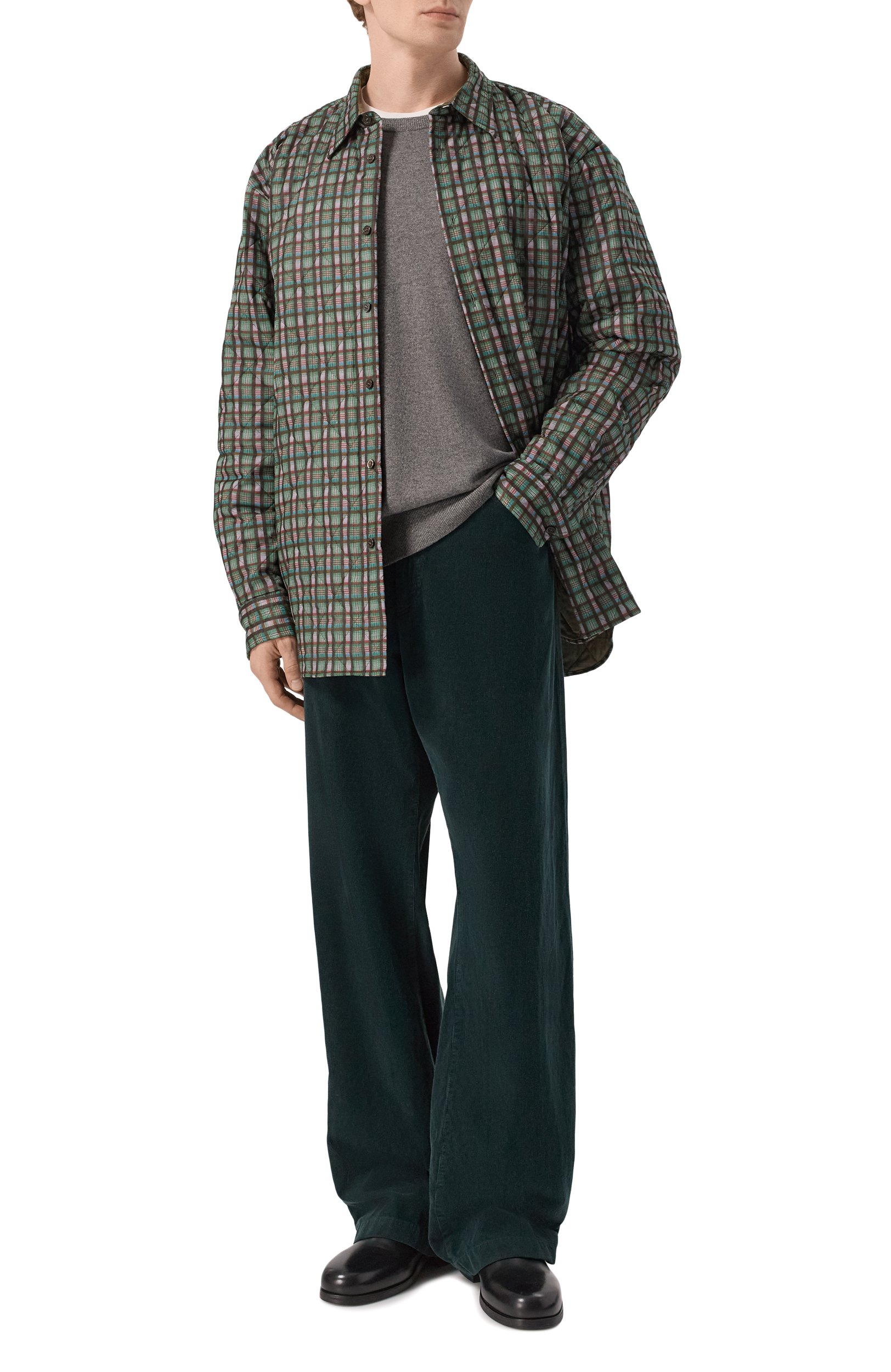 Кашемировый джемпер DRIES VAN NOTEN серого цвета по цене 116000 руб., арт. 021212/4705, фото 2 Кашемировый джемпер DRIES VAN NOTEN, арт. 021212/4705, фото 2