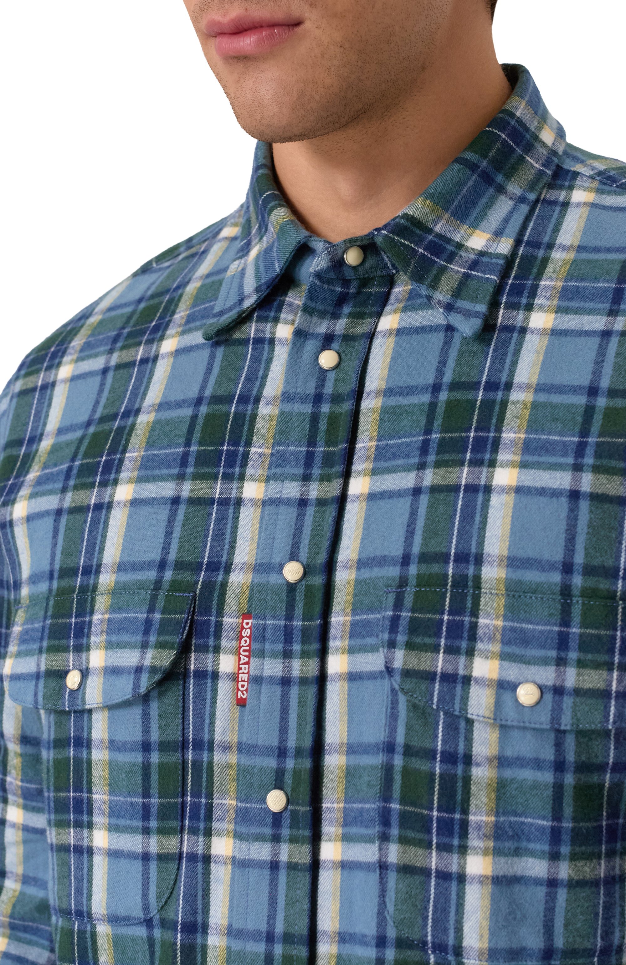 Хлопковая рубашка DSQUARED2 голубого цвета по цене 97000 руб., арт. S74DM0948/D35296, фото 5 Хлопковая рубашка DSQUARED2, арт. S74DM0948/D35296, фото 5