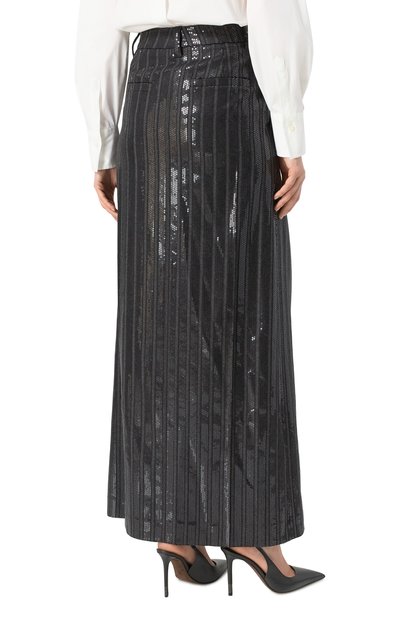 Шерстяная юбка с отделкой пайетками BRUNELLO CUCINELLI, арт. MB009G3698, фото 4