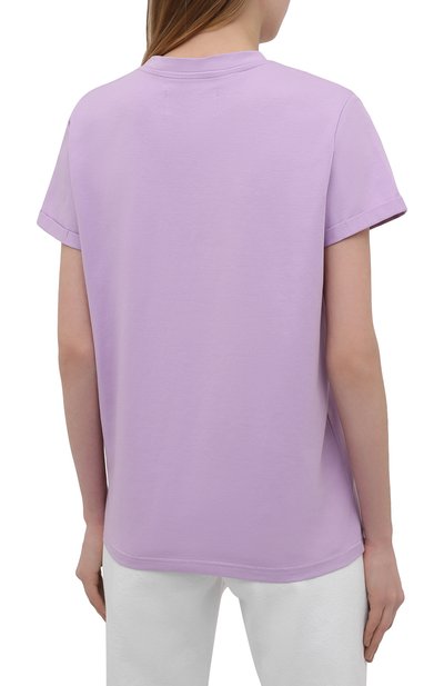 Хлопковая футболка SEVEN LAB сиреневого цвета по цене 7520 руб., арт. T21-VLE lavender, фото 4 Хлопковая футболка SEVEN LAB, арт. T21-VLE lavender, фото 4