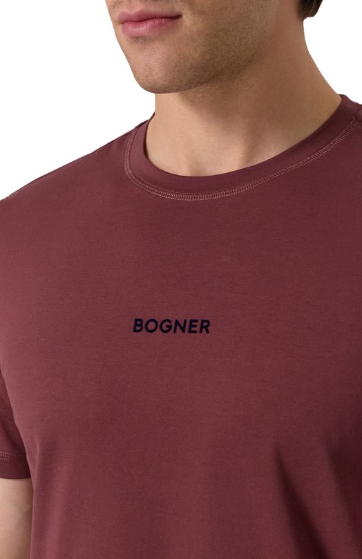 Хлопковая футболка Bogner 58406604 Бордовый  58406604 Фото 5