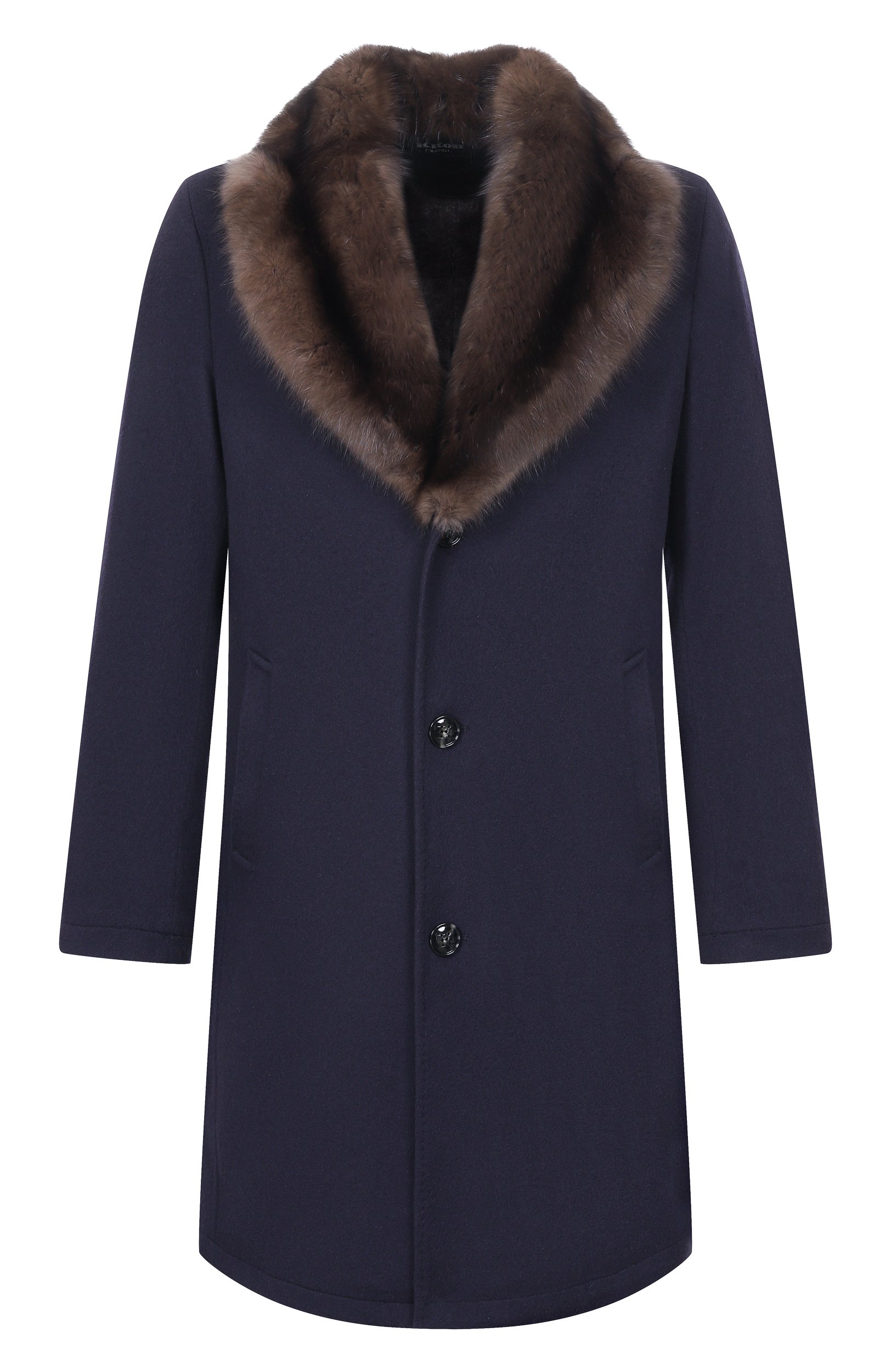 Кашемировое пальто с воротником из соболя KITON, арт. UW0618MV03S28, фото 1