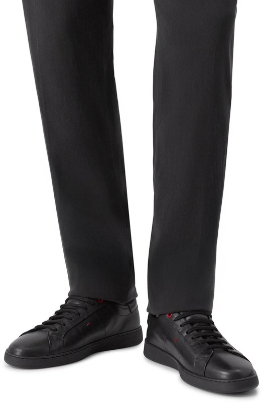 Кожаные кеды Kiton USSA382N0114310 Чёрный  USSA382N0114310 Фото 3
