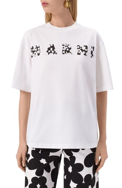 Хлопковая футболка MARNI, арт. THJET49P15/USCX50, фото 3