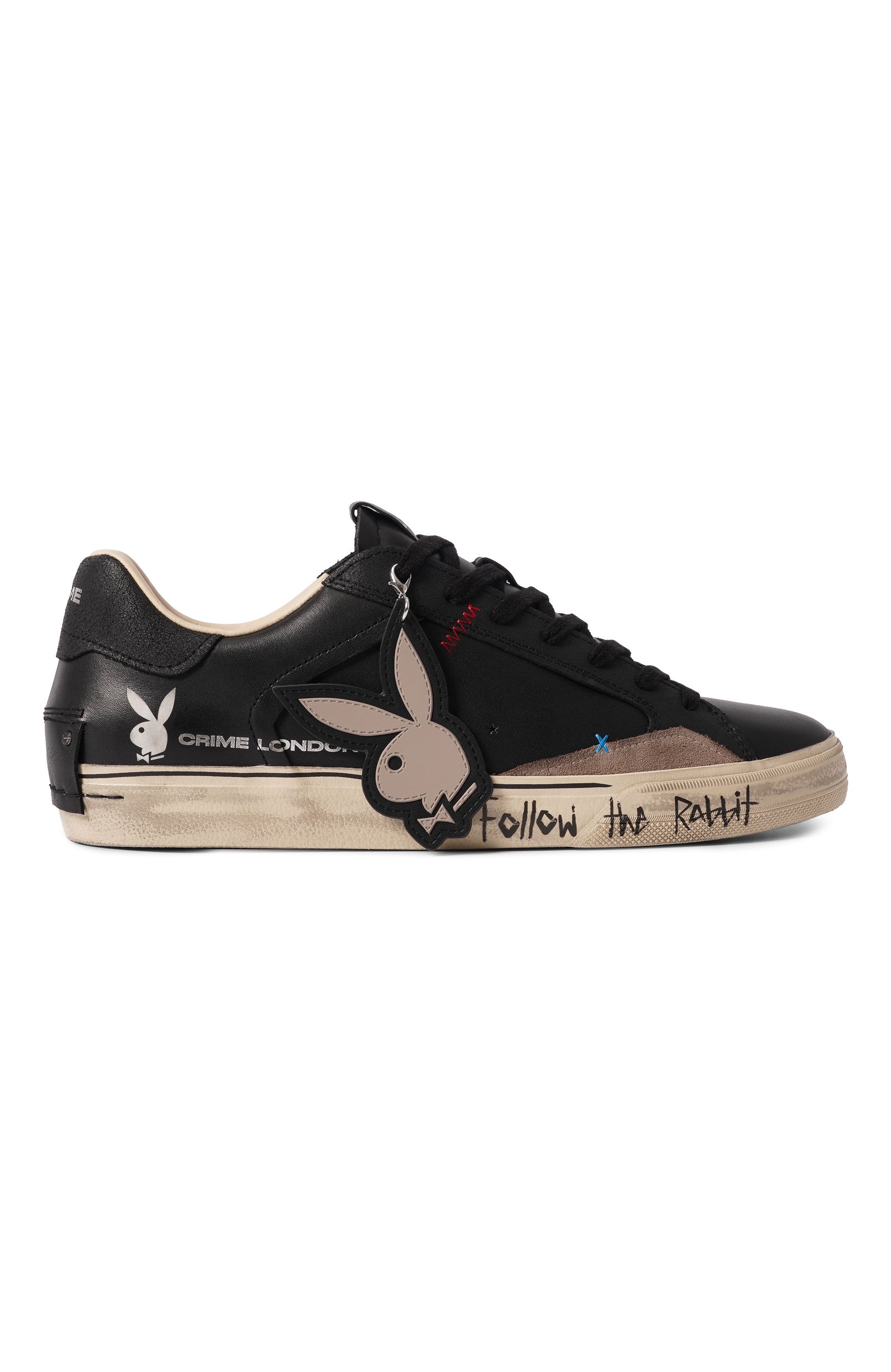 Кожаные кеды deconstructed playboy x crime london CRIME LONDON черного цвета по цене 26100 руб., арт. 77053AA9, фото 6 Кожаные кеды deconstructed playboy x crime london CRIME LONDON, арт. 77053AA9, фото 6