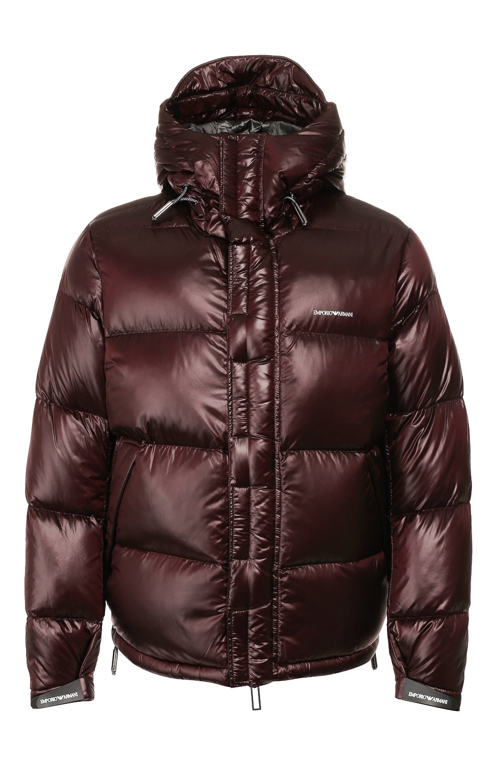 Пуховик EMPORIO ARMANI бордового цвета по цене 62100 руб., арт. 6G1BQ1/1NIHZ, фото 1 Пуховик EMPORIO ARMANI, арт. 6G1BQ1/1NIHZ, фото 1