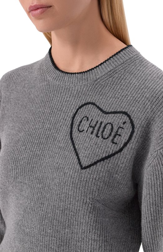 Пуловер из шерсти и кашемира Chloé CH26SMP39710 Серый  CH26SMP39710 Фото 5