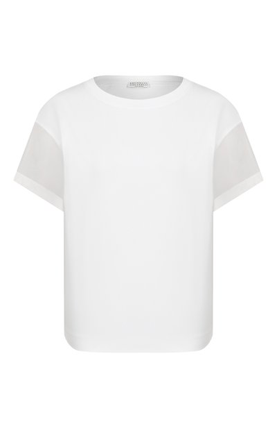 Женская хлопковая футболка BRUNELLO CUCINELLI, арт. M0T81BX800