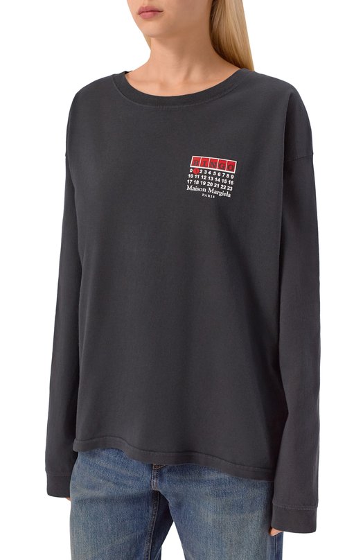 Хлопковый лонгслив Maison Margiela S51GC0538/S24567 Чёрный  S51GC0538/S24567 Фото 3