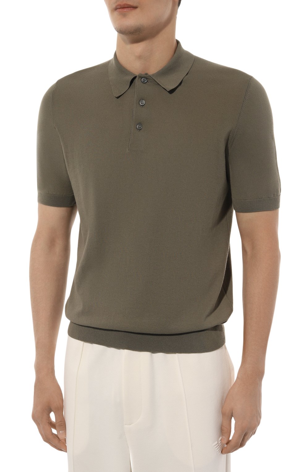 Хлопковое поло GRAN SASSO хаки цвета по цене 25900 руб., арт. 43156/20731, фото 3 Хлопковое поло GRAN SASSO, арт. 43156/20731, фото 3