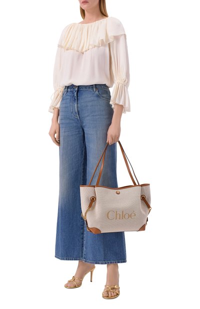 Сумка-тоут clover medium CHLOÉ бежевого цвета по цене 184500 руб., арт. CH26AS655S63, фото 3 Сумка-тоут clover medium CHLOÉ, арт. CH26AS655S63, фото 3