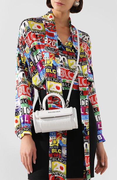 Сумка round s BALENCIAGA белого цвета по цене 78250 руб., арт. 597804/1LRH3, фото 5 Сумка round s BALENCIAGA, арт. 597804/1LRH3, фото 5