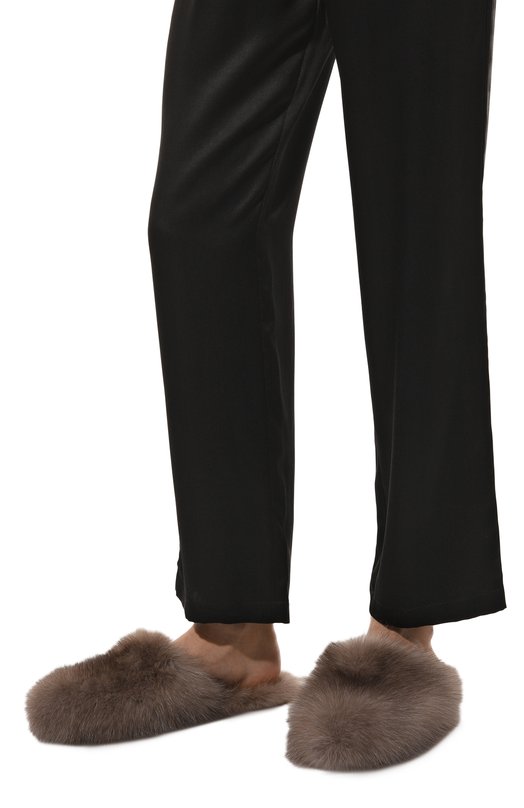 Домашние туфли Polar Bloom из меха соболя Black Sable BS-24M/PВ Бежевый  BS-24M/PВ Фото 3