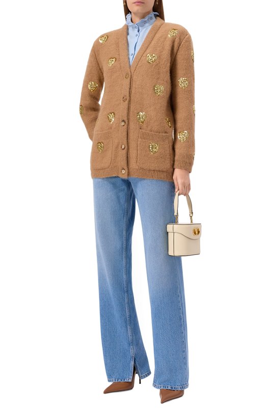 Шерстяной кардиган Valentino 7B3KA12K/9FS Бежевый  7B3KA12K/9FS Фото 2