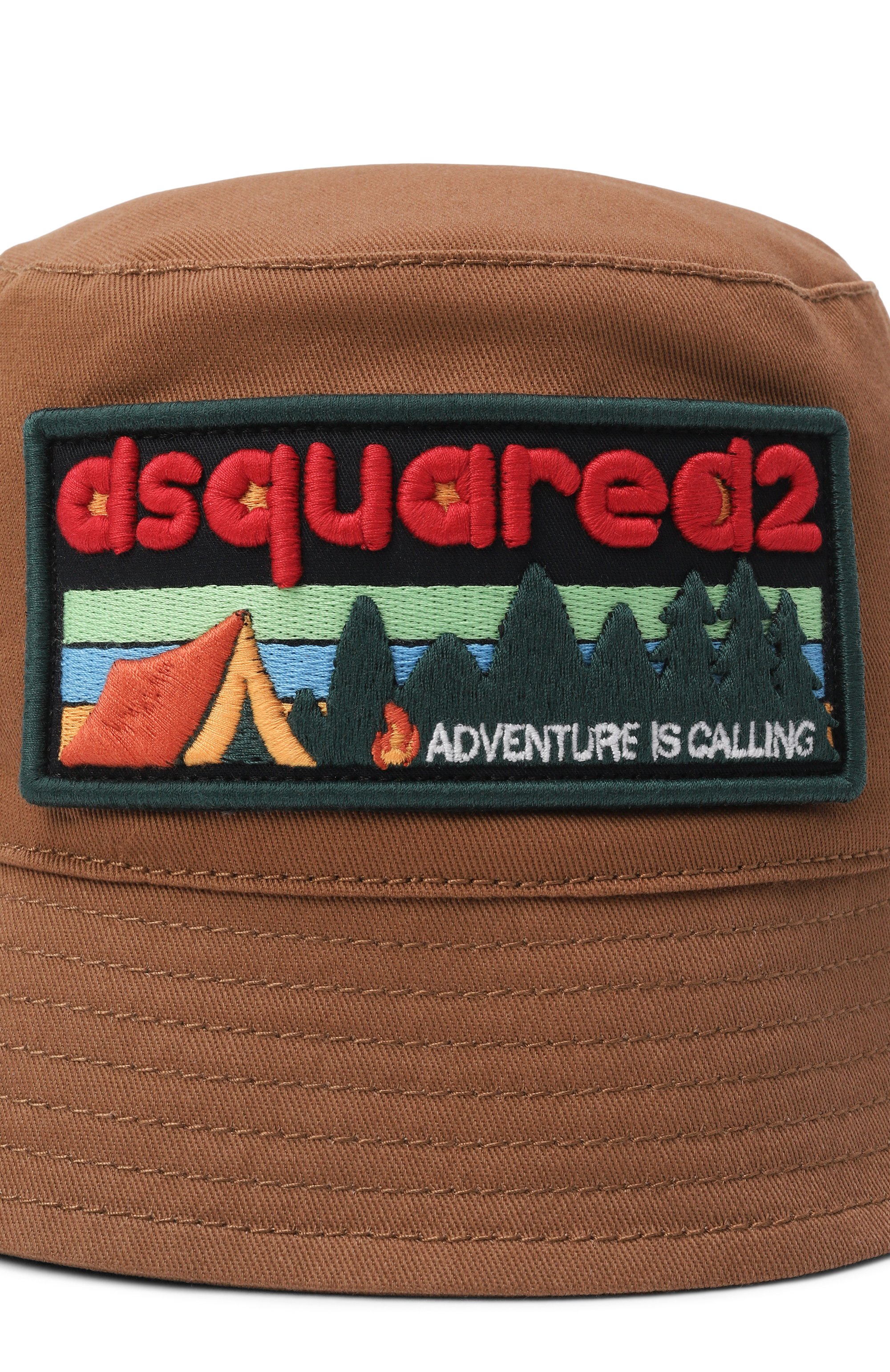 Хлопковая панама DSQUARED2 коричневого цвета по цене 12100 руб., арт. DQ3260/D00YT, фото 3 Хлопковая панама DSQUARED2, арт. DQ3260/D00YT, фото 3