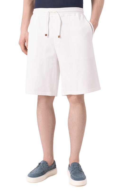Хлопковые шорты Brunello Cucinelli MW8633318G Белый  MW8633318G Фото 3