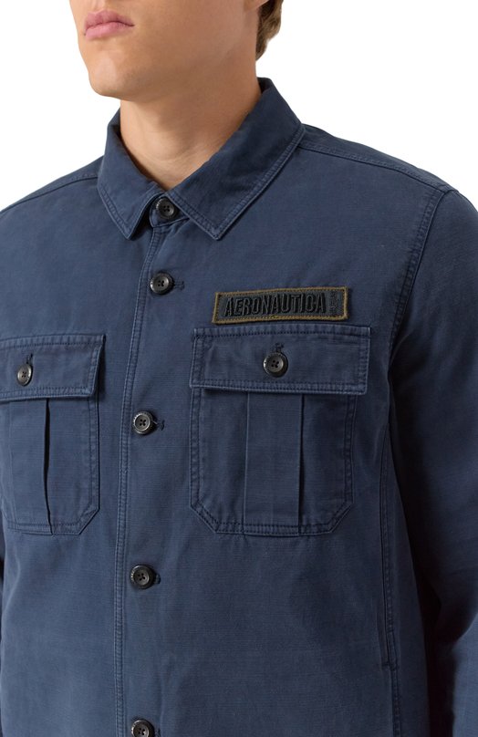 Хлопковая рубашка Aeronautica Militare AC0036UCT04233 Синий  AC0036UCT04233 Фото 5