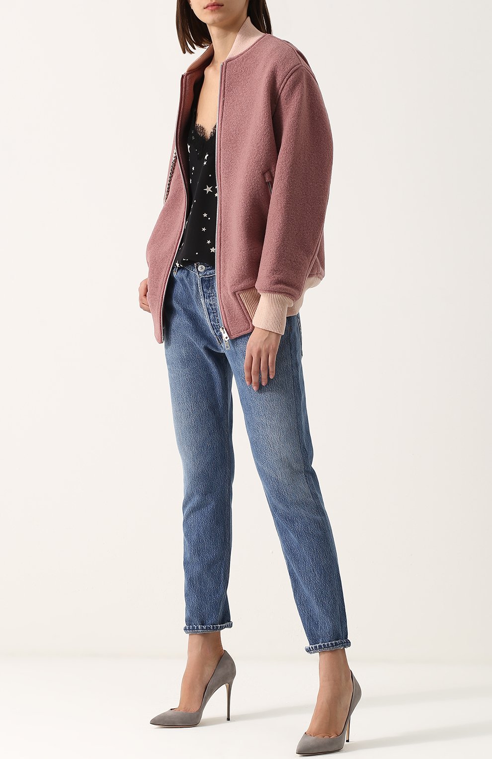 Шерстяной бомбер на молнии с контрастными манжетами RAG AND BONE, арт. W276424MZ, фото 2