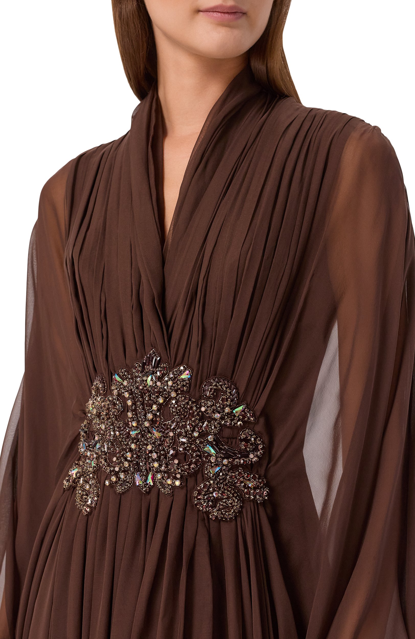 Платье с отделкой стразами ZUHAIR MURAD, арт. PDR26048/CHSI028, фото 4