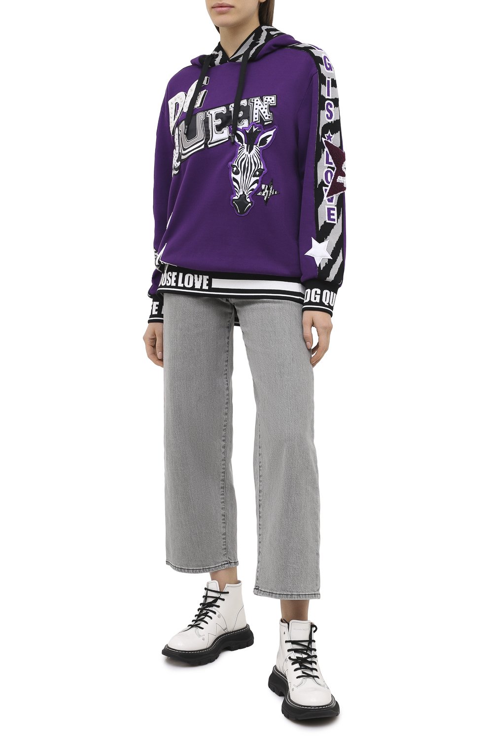 Хлопковое худи DOLCE & GABBANA фиолетового цвета по цене 264500 руб., арт. F9I03Z/G7WFU, фото 2 Хлопковое худи DOLCE & GABBANA, арт. F9I03Z/G7WFU, фото 2