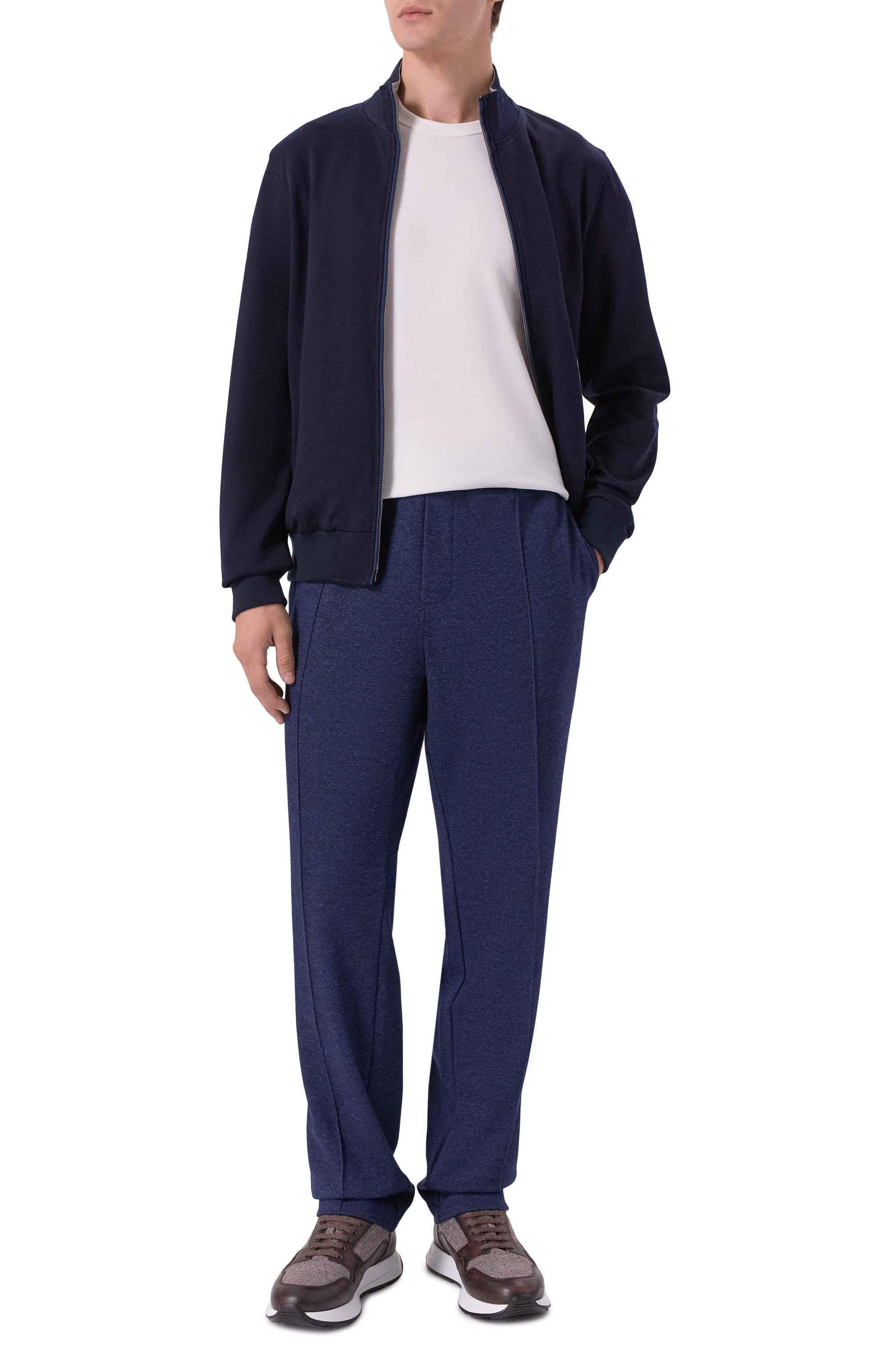 Брюки из шерсти и хлопка CAPOBIANCO темно-синего цвета по цене 57900 руб., арт. 19M702.PL00., фото 2 Брюки из шерсти и хлопка CAPOBIANCO, арт. 19M702.PL00., фото 2