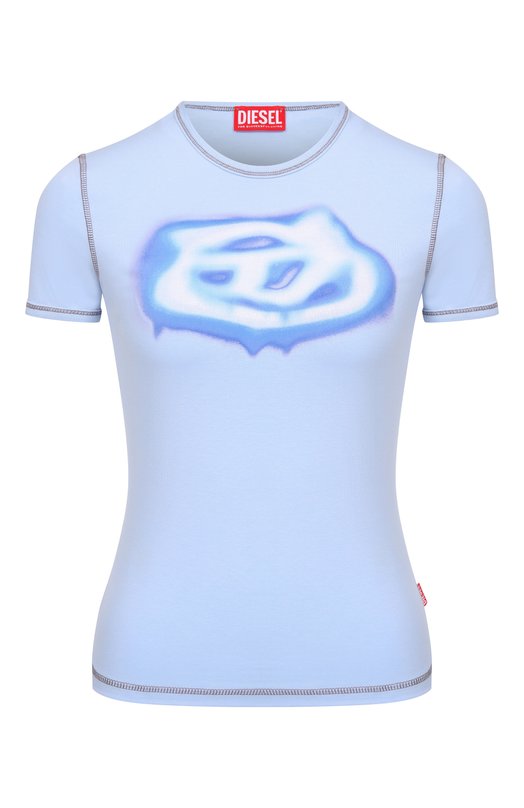 Хлопковая футболка Diesel A20497/0QHHA Голубой A20497/0QHHA