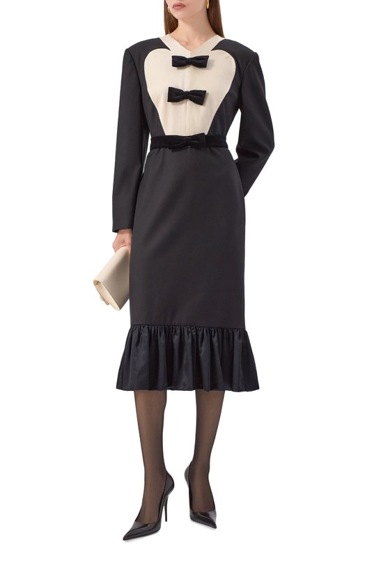 Шерстяное платье Valentino 6B0VADH0/8VB Чёрный  6B0VADH0/8VB Фото 2