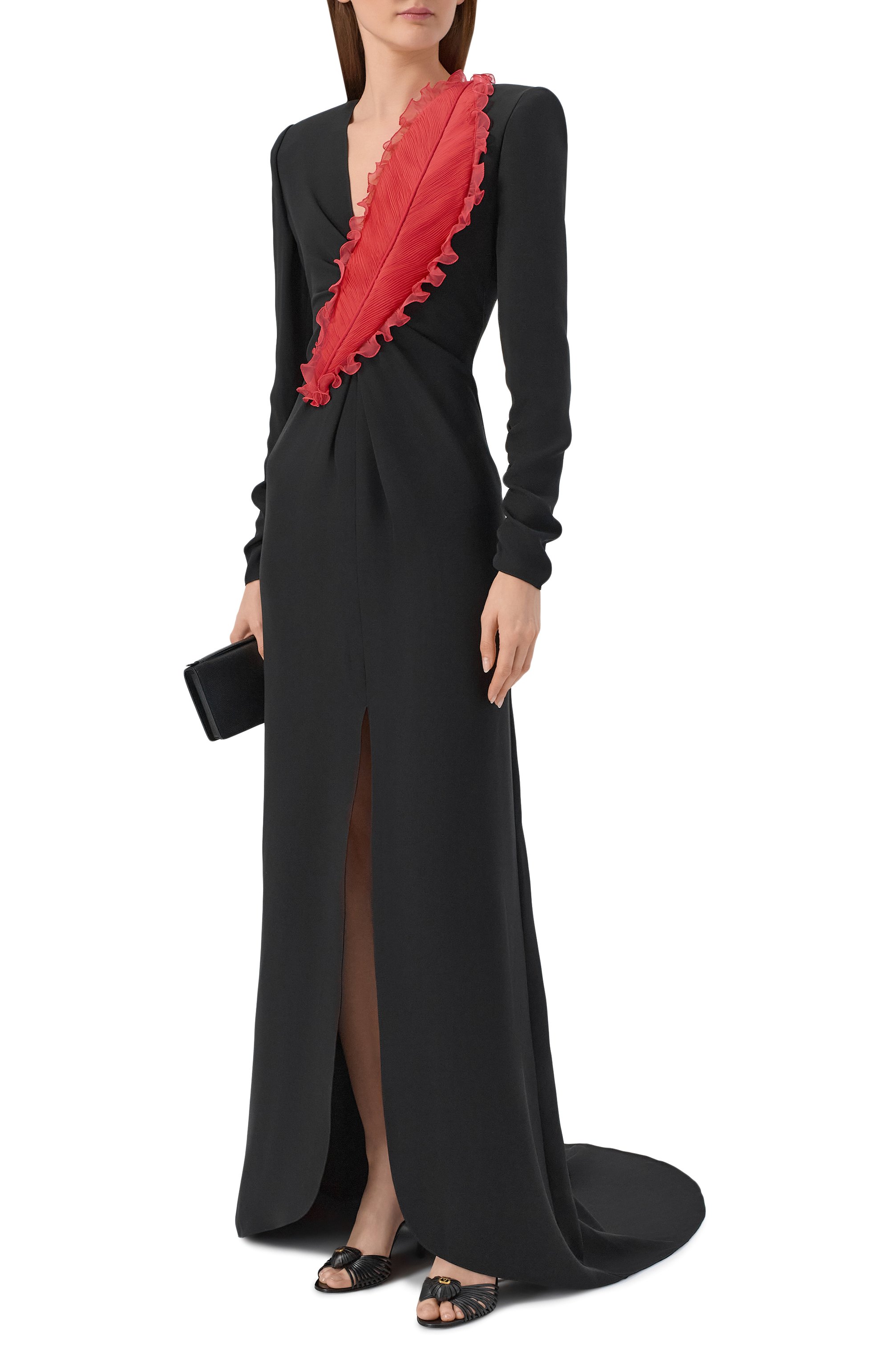 Шелковое платье VALENTINO черного цвета по цене 1285000 руб., арт. 8B0VDN90/1MM, фото 2 Шелковое платье VALENTINO, арт. 8B0VDN90/1MM, фото 2