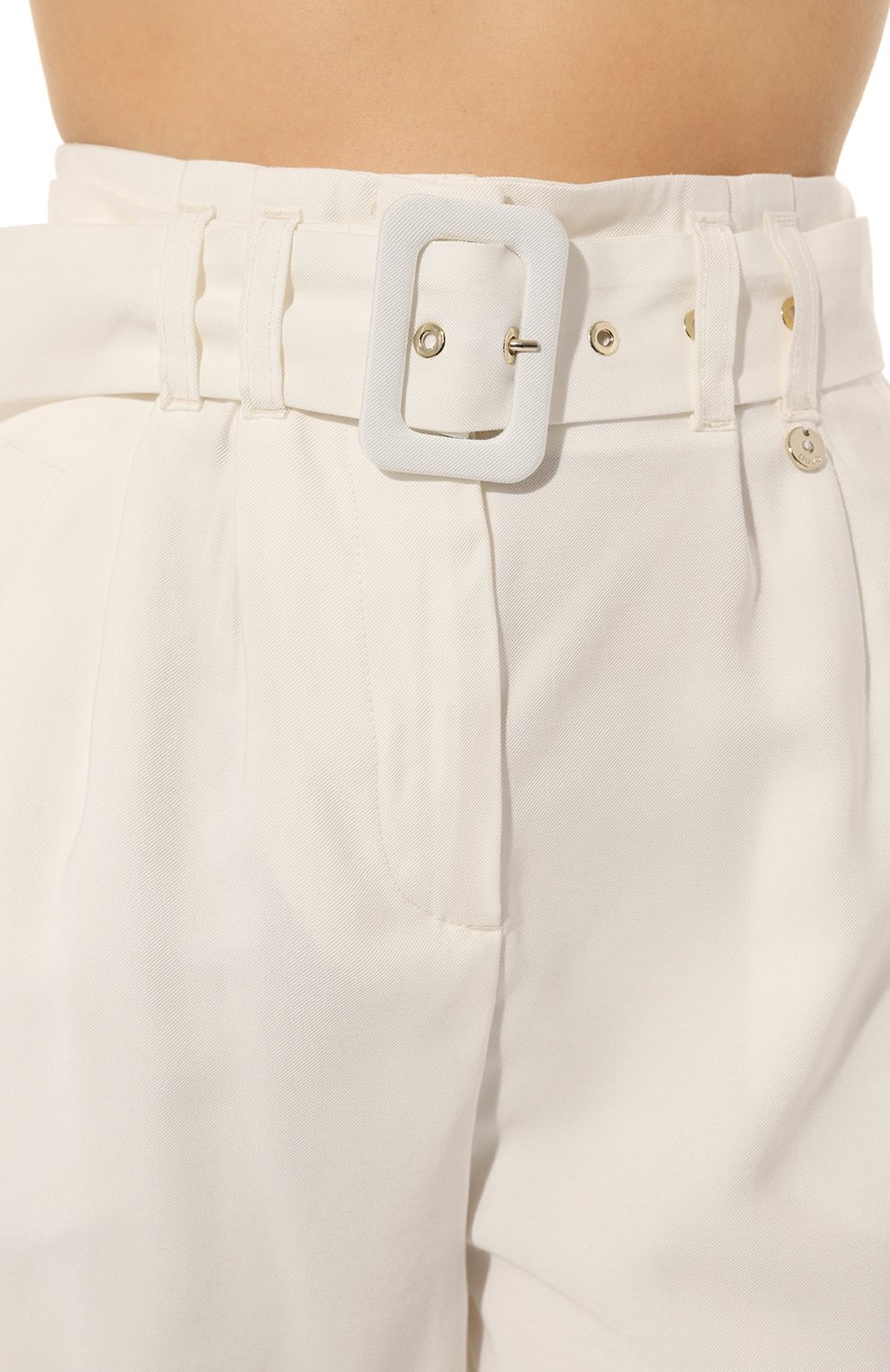 Шорты из вискозы LIU JO белого цвета по цене 21150 руб., арт. CA3317 T2508, фото 5 Шорты из вискозы LIU JO, арт. CA3317 T2508, фото 5