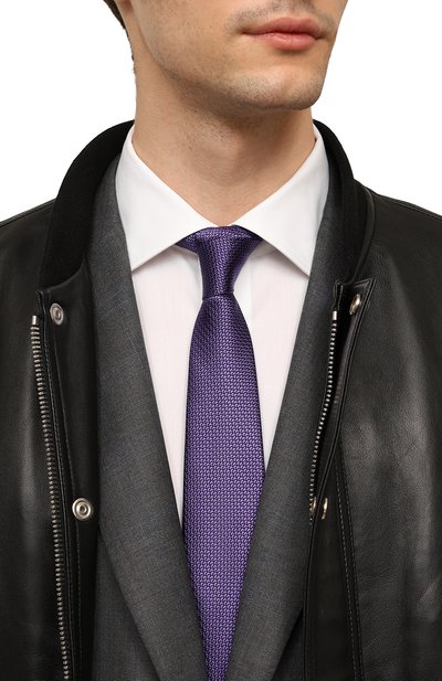 Шелковый галстук CANALI фиолетового цвета по цене 17600 руб., арт. 18/HJ03766, фото 2 Шелковый галстук CANALI, арт. 18/HJ03766, фото 2