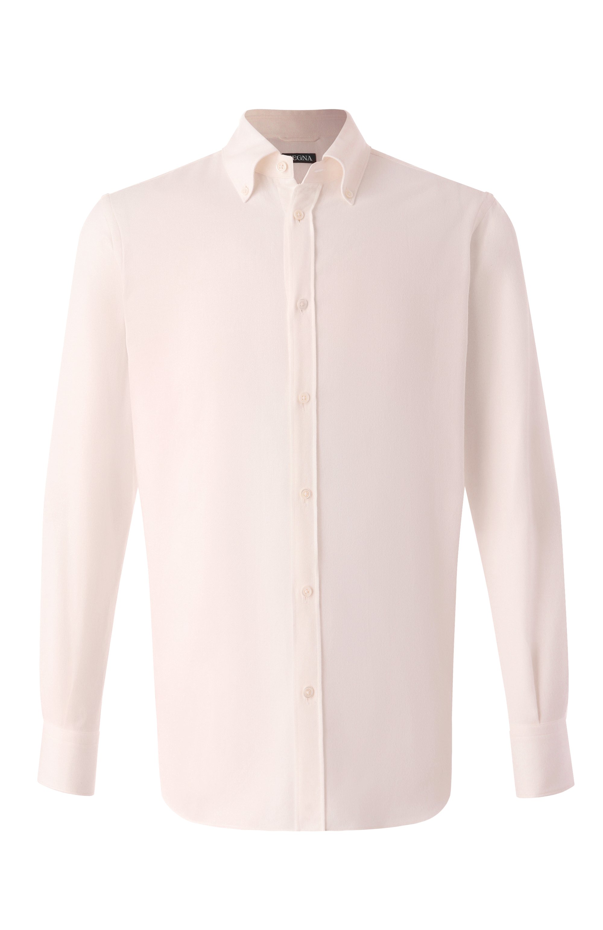 Хлопковая рубашка ZEGNA кремового цвета по цене 73300 руб., арт. SRB4/UEX35A8, фото 1 Хлопковая рубашка ZEGNA, арт. SRB4/UEX35A8, фото 1