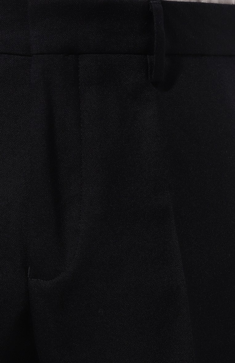Мужские шерстяные брюки DRIES VAN NOTEN темно-синего цвета, арт. 020907-8218 | Фото 5 (Материал внешний: Шерсть; Длина (брюки, джинсы): Стандартные; Стили: Кэжуэл; Случай: Повседневный)