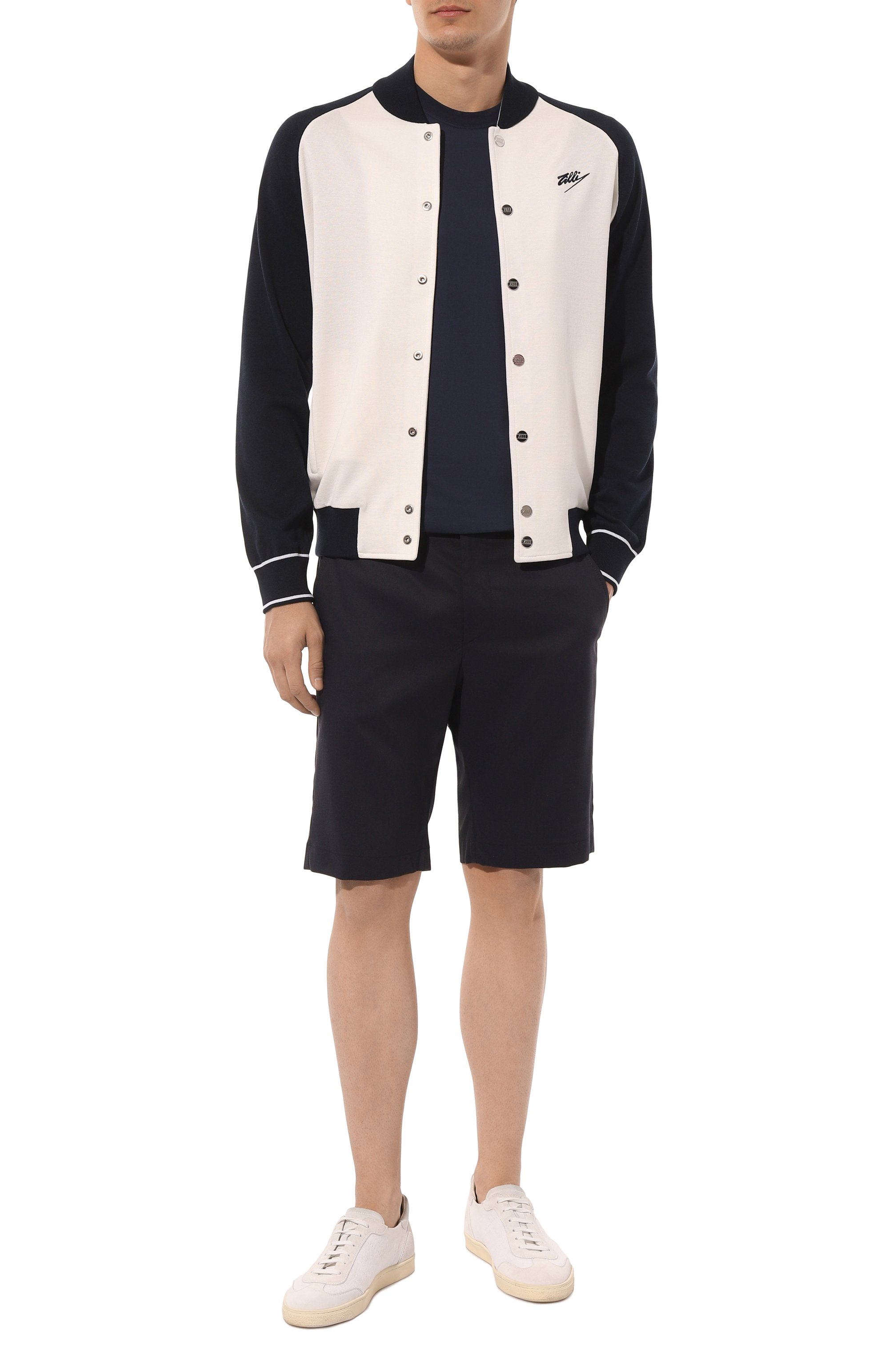 Толстовка из шелка и хлопка ZILLI темно-синего цвета по цене 270000 руб., арт. JSS010M0142VSTA00, фото 2 Толстовка из шелка и хлопка ZILLI, арт. JSS010M0142VSTA00, фото 2