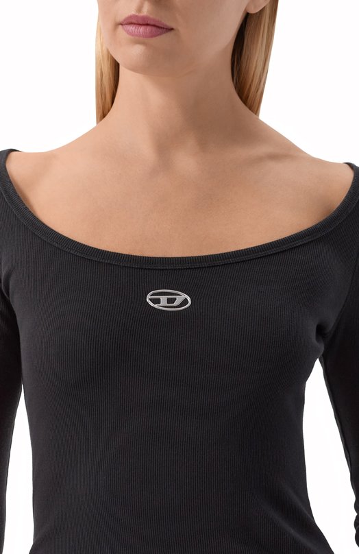 Хлопковый лонгслив Diesel A19909/0JMBA Чёрный  A19909/0JMBA Фото 5