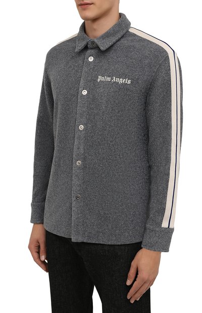 Рубашка PALM ANGELS серого цвета по цене 74300 руб., арт. PMGA104F21FAB0010501, фото 3 Рубашка PALM ANGELS, арт. PMGA104F21FAB0010501, фото 3