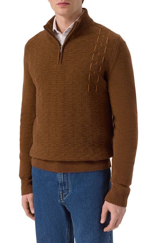 Свитер из кашемира и шерсти Zilli KZMN01M0350VLST00 Коричневый  KZMN01M0350VLST00 Фото 3