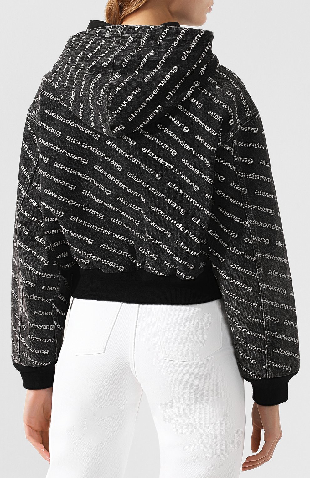 Джинсовый бомбер ALEXANDER WANG черно-белого цвета по цене 59950 руб., арт. 4D992394CG, фото 4 Джинсовый бомбер ALEXANDER WANG, арт. 4D992394CG, фото 4