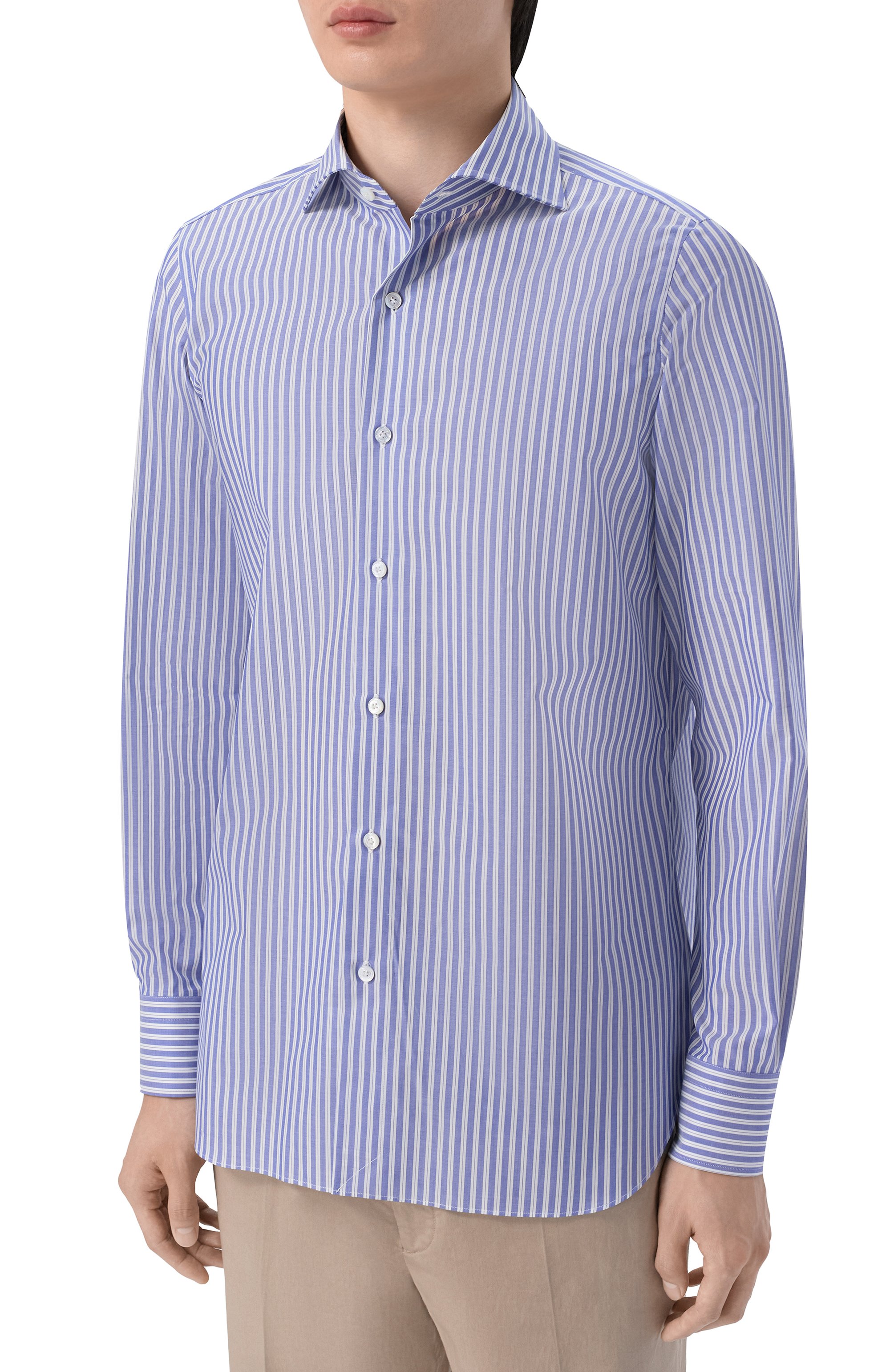 Хлопковая сорочка FINAMORE 1925 синего цвета по цене 46050 руб., арт. NAP0LI 1 EDUARD0 Z L/C0728, фото 3 Хлопковая сорочка FINAMORE 1925, арт. NAP0LI 1 EDUARD0 Z L/C0728, фото 3