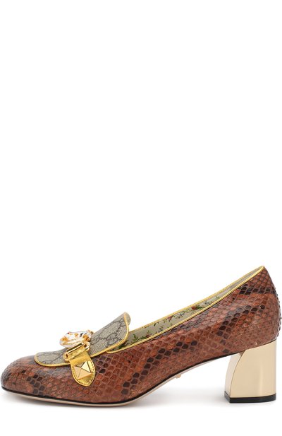 Туфли из кожи питона на устойчивом каблуке GUCCI, арт. 498882/LU030, фото 3