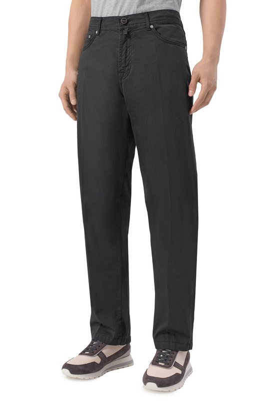 Хлопковые брюки Kiton UPNJS1K0600H Чёрный  UPNJS1K0600H Фото 3