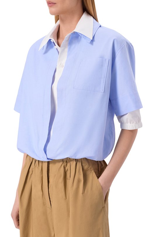 Хлопковая рубашка Dorothee Schumacher 448516 Голубой  448516 Фото 3