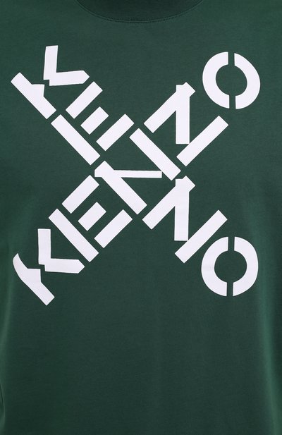 Хлопковая футболка kenzo sport KENZO зеленого цвета по цене 17650 руб., арт. FA65TS5024SJ, фото 5 Хлопковая футболка kenzo sport KENZO, арт. FA65TS5024SJ, фото 5