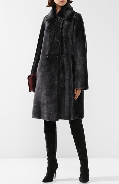 Двубортное меховое пальто EMPORIO ARMANI, арт. 1NL30P/12P30, фото 2