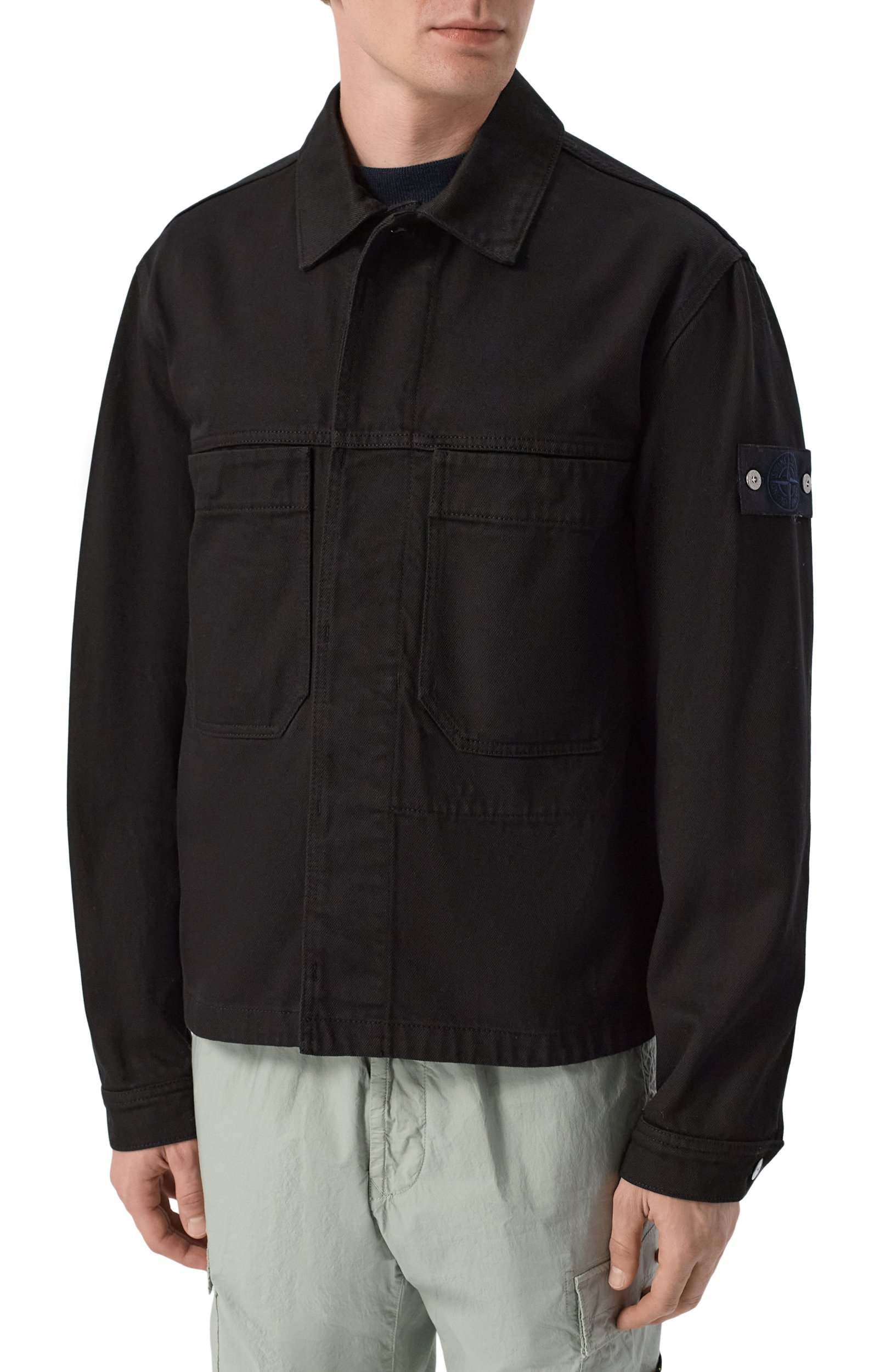 Джинсовая куртка-рубашка STONE ISLAND черного цвета по цене 87500 руб., арт. K2S15Q100027/S00J5, фото 3 Джинсовая куртка-рубашка STONE ISLAND, арт. K2S15Q100027/S00J5, фото 3