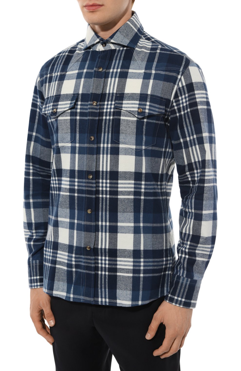 Хлопковая рубашка BRUNELLO CUCINELLI, арт. MY615B2181, фото 3