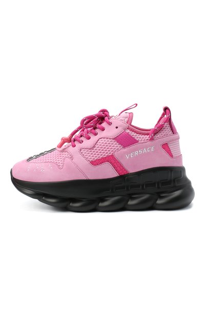 Текстильные кроссовки chain reaction VERSACE фуксия цвета по цене 96500 руб., арт. DST030G/D37TG, фото 3 Текстильные кроссовки chain reaction VERSACE, арт. DST030G/D37TG, фото 3