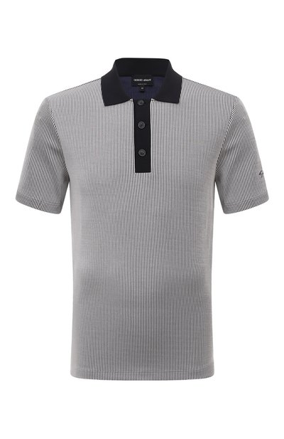 Мужское поло из вискозы и хлопка GIORGIO ARMANI, арт. 3DSF51/SJBRZ