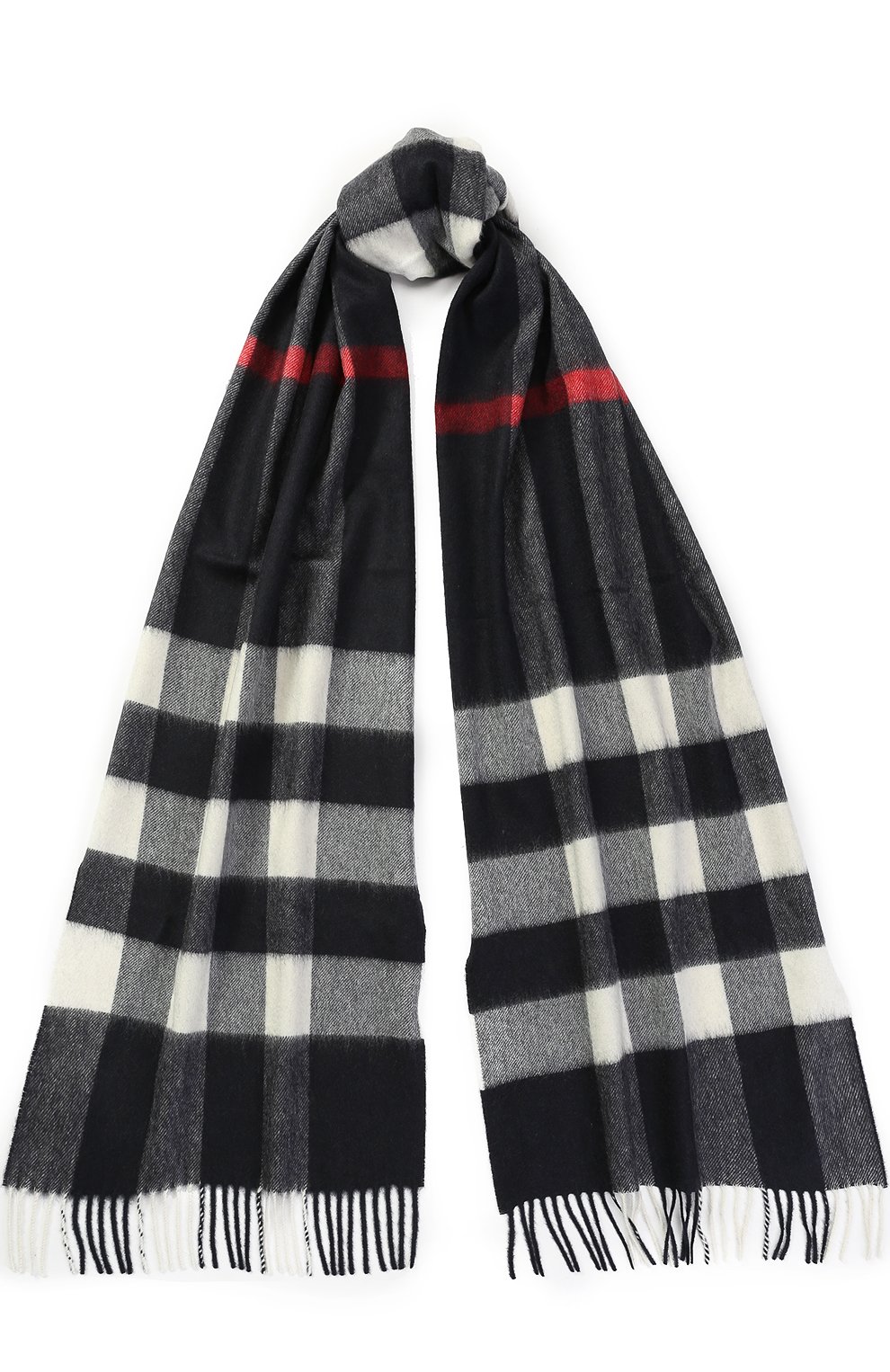 Кашемировый шарф в клетку BURBERRY темно-синего цвета по цене 69550 руб., арт. 4031054, фото 1 Кашемировый шарф в клетку BURBERRY, арт. 4031054, фото 1