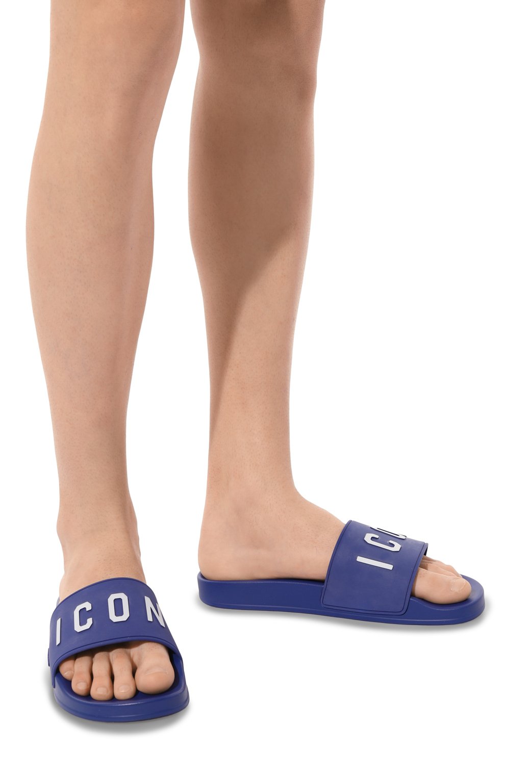 Шлепанцы be icon DSQUARED2 синего цвета по цене 27100 руб., арт. FFM0023 17203516, фото 3 Шлепанцы be icon DSQUARED2, арт. FFM0023 17203516, фото 3