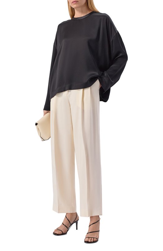 Атласный топ TOTEME 261-WRT0656-FB0546 Чёрный  261-WRT0656-FB0546 Фото 2